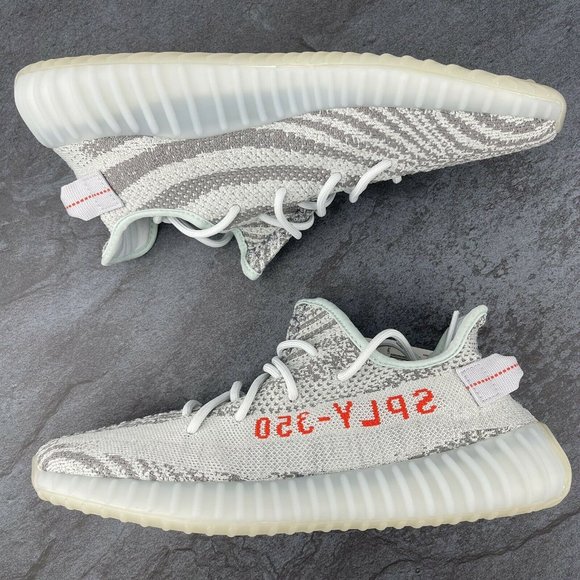 Adidas Yeezy Boost 350 v2 Blue Tint Size 11 Mens Originals Light Grey Gray NWB - Picture 6 of 12